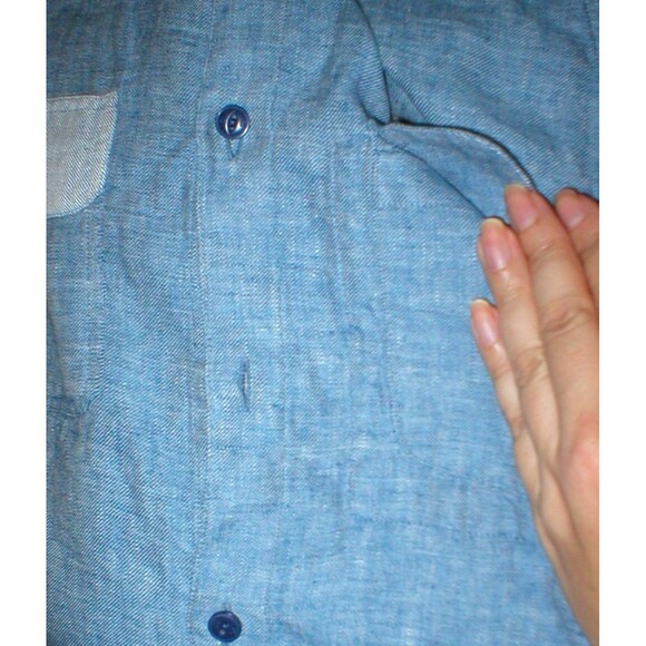 New Mens NWT Designer Norse Projects Eske Linen Shirt S Small Blue Europe Long - Picture 8 of 8